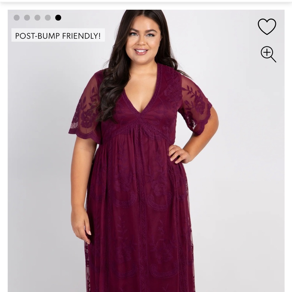Pinkblush Plum Lace Maxi Dress